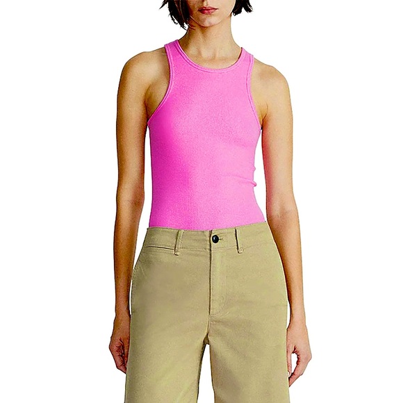 NWT Rag & Bone Organic Cotton Tank Top in bubblegum pink sz XS (runs small) - Picture 1 of 3